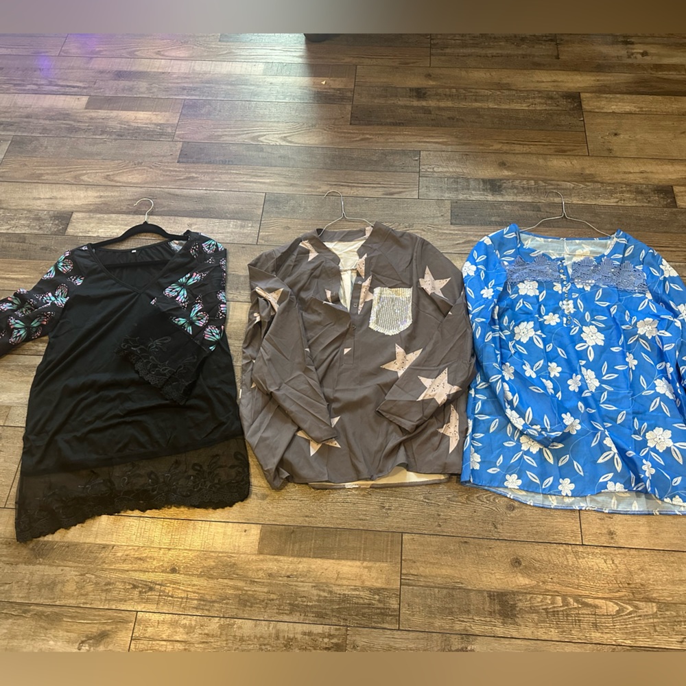 NEW - 3 long sleeve light weight tops